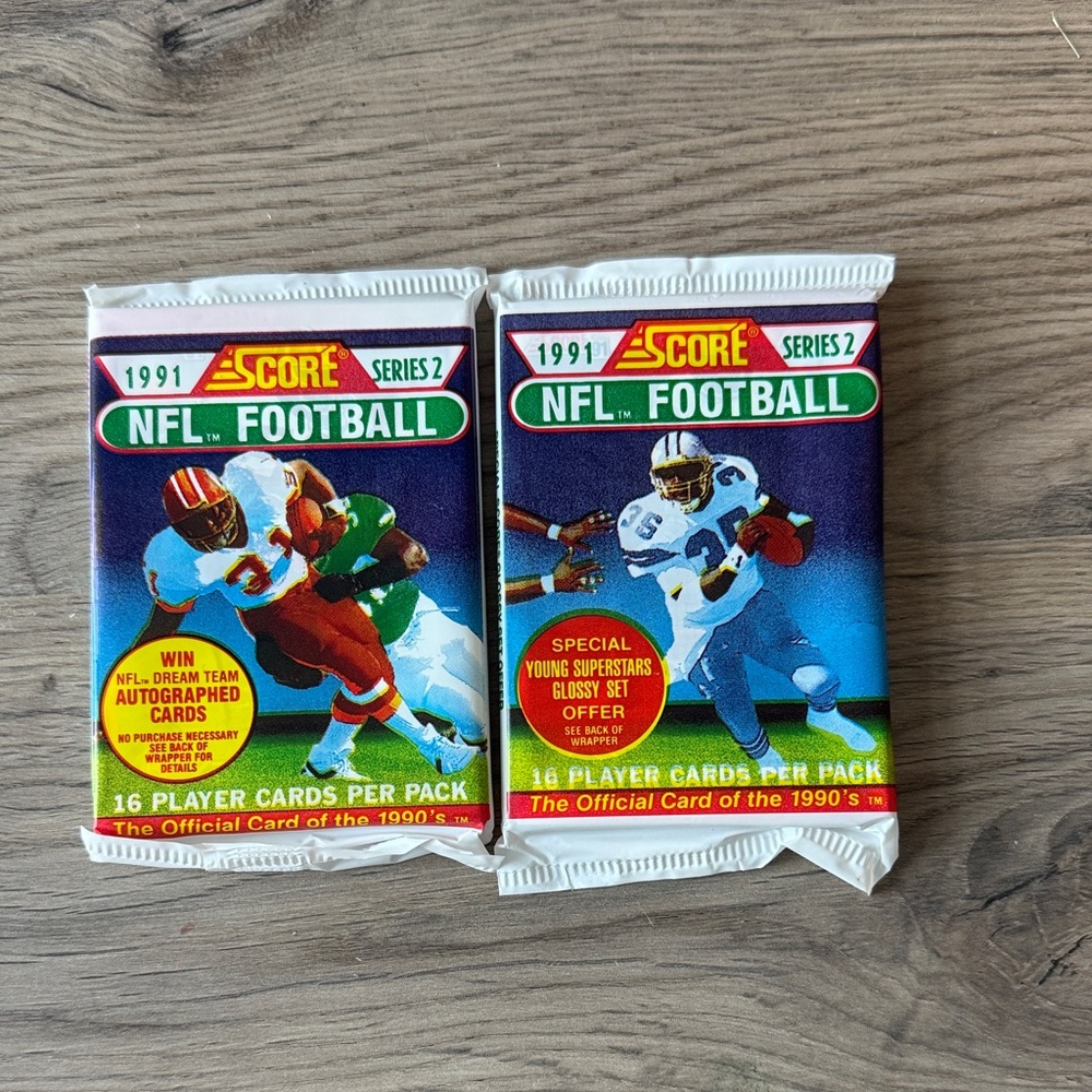 Lot of 2 Score 1991 NFL Football Trading Cards Series 2